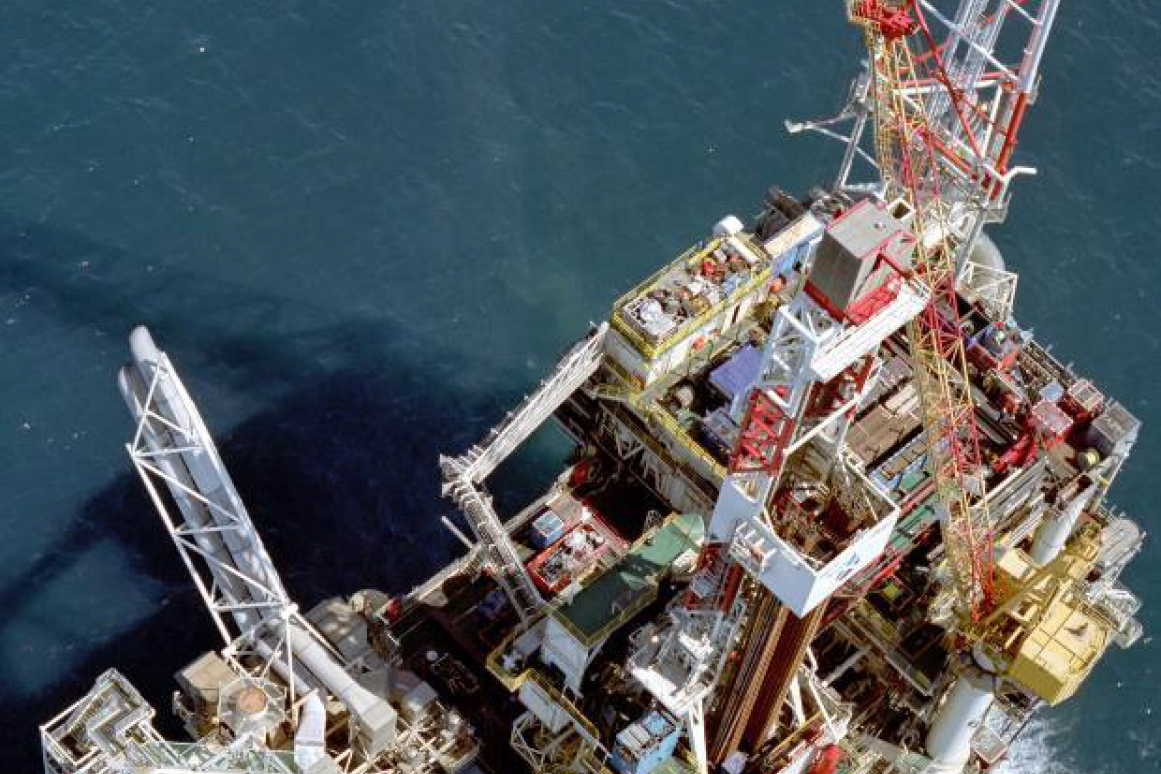 offshore platform viewed from above