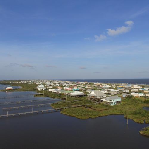 Waterfront homes along the Texas coast